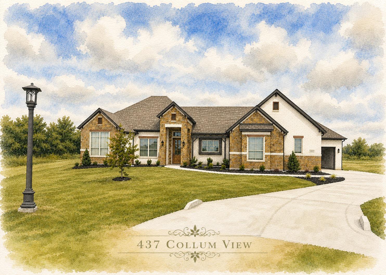 Custom Watercolor Home Portrait - Personalized House Painting Print, Realtor Closing Gift, Housewarming Present, Framed 8x10, additional product photo