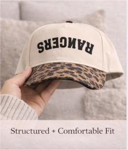 Custom MAMA Puff Vinyl Trucker Hat | Arched Leopard Print Brim, additional product photo