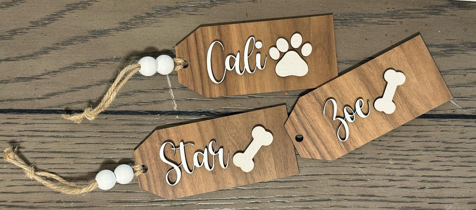 Personalized 3D Wooden Name Plate, Rustic Christmas Hanger, Custom Family & Pet Names, additional product photo