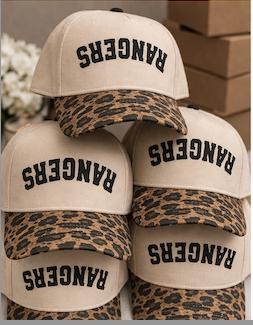 Custom MAMA Puff Vinyl Trucker Hat | Arched Leopard Print Brim, additional product photo