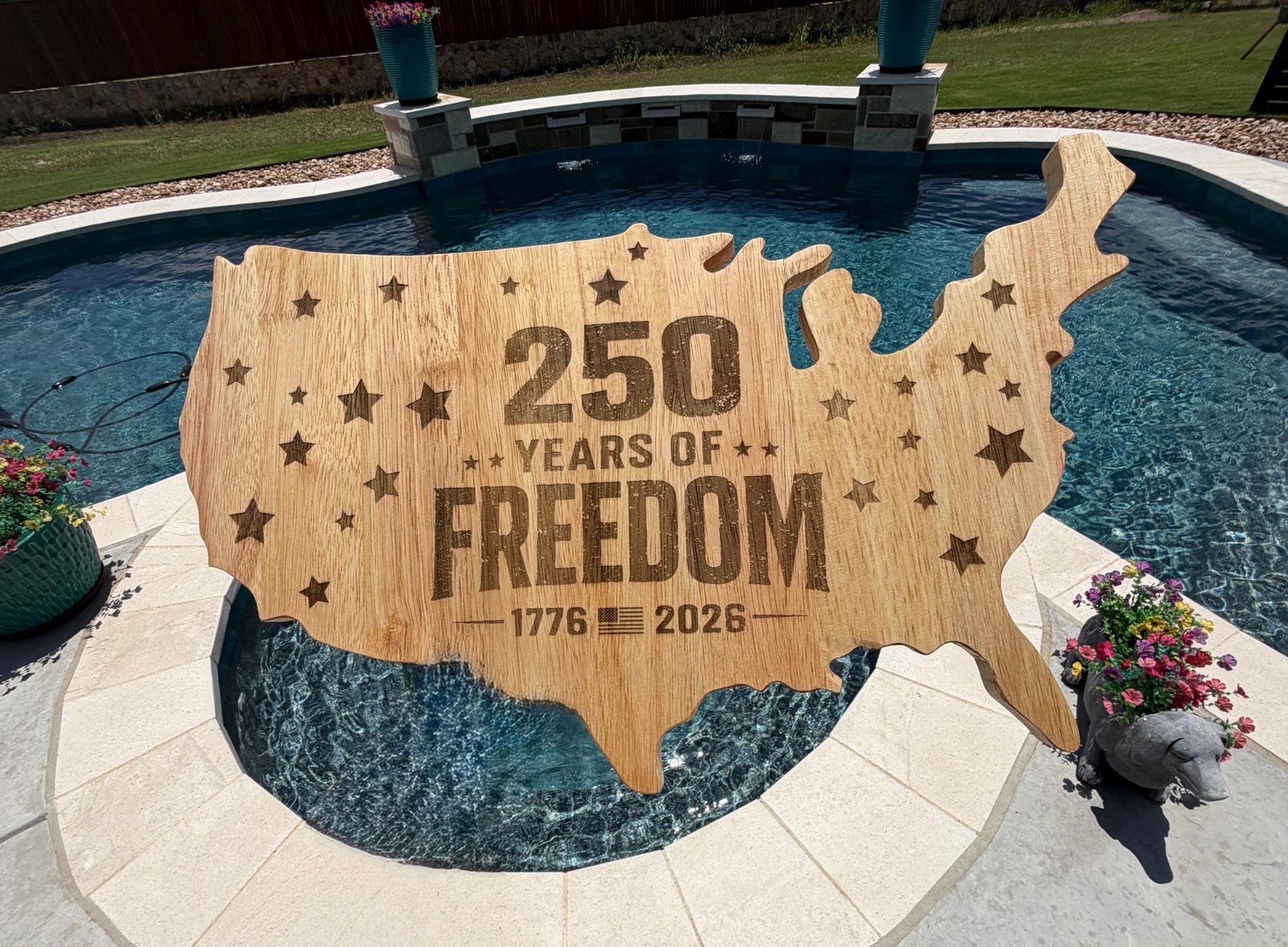 America 250 Charcuterie Board, 250 Years of Freedom Serving Board, Patriotic USA Cutting Board, Fourth of July Decor, American Gift, additional product photo