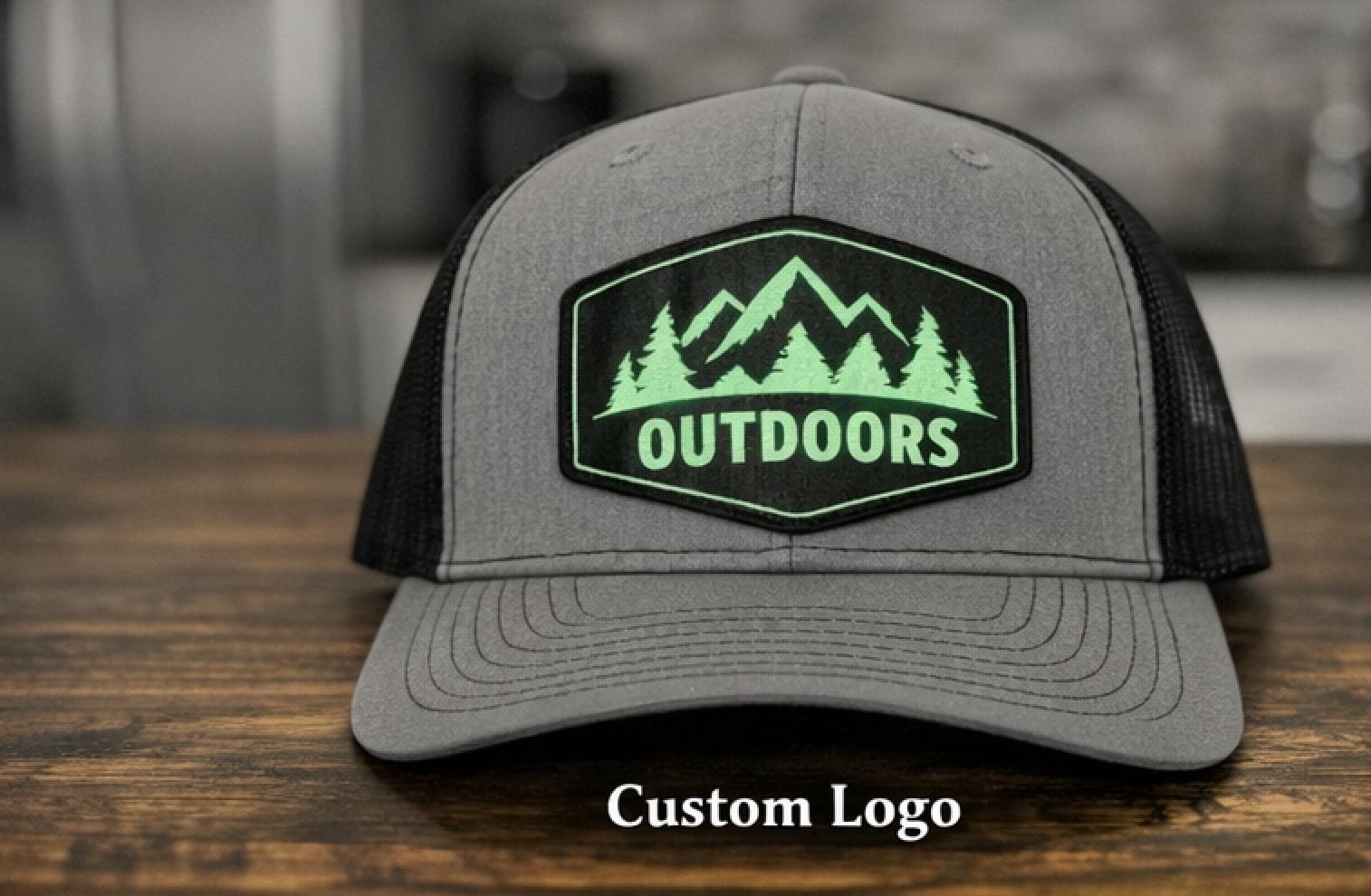 Glow in the Dark Leather Patch Trucker Hat | Custom Engraved Richardson 112 Snapback, additional product photo