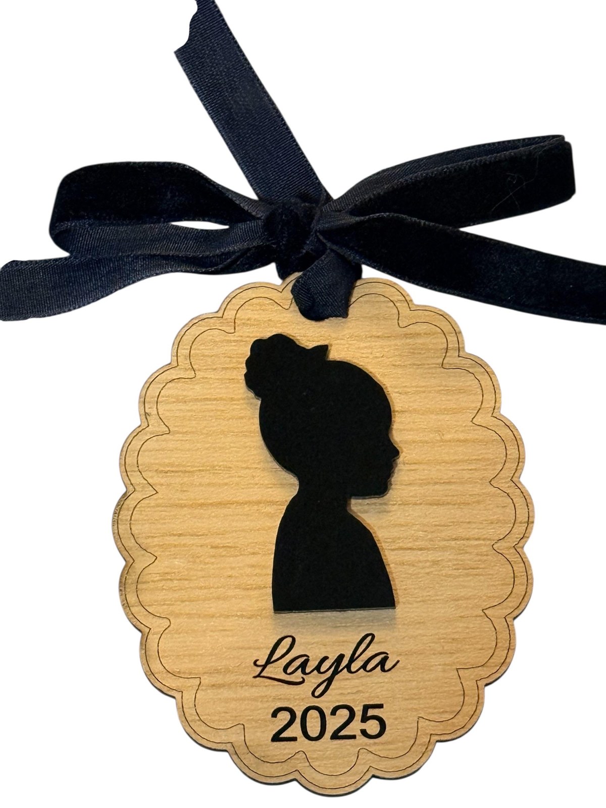 Bulk Set- Personalized Child Silhouette Ornament Bulk Set | Teacher Gift Class Ornaments | Custom Photo Cameo Ornament w/ Name & Year, additional product photo
