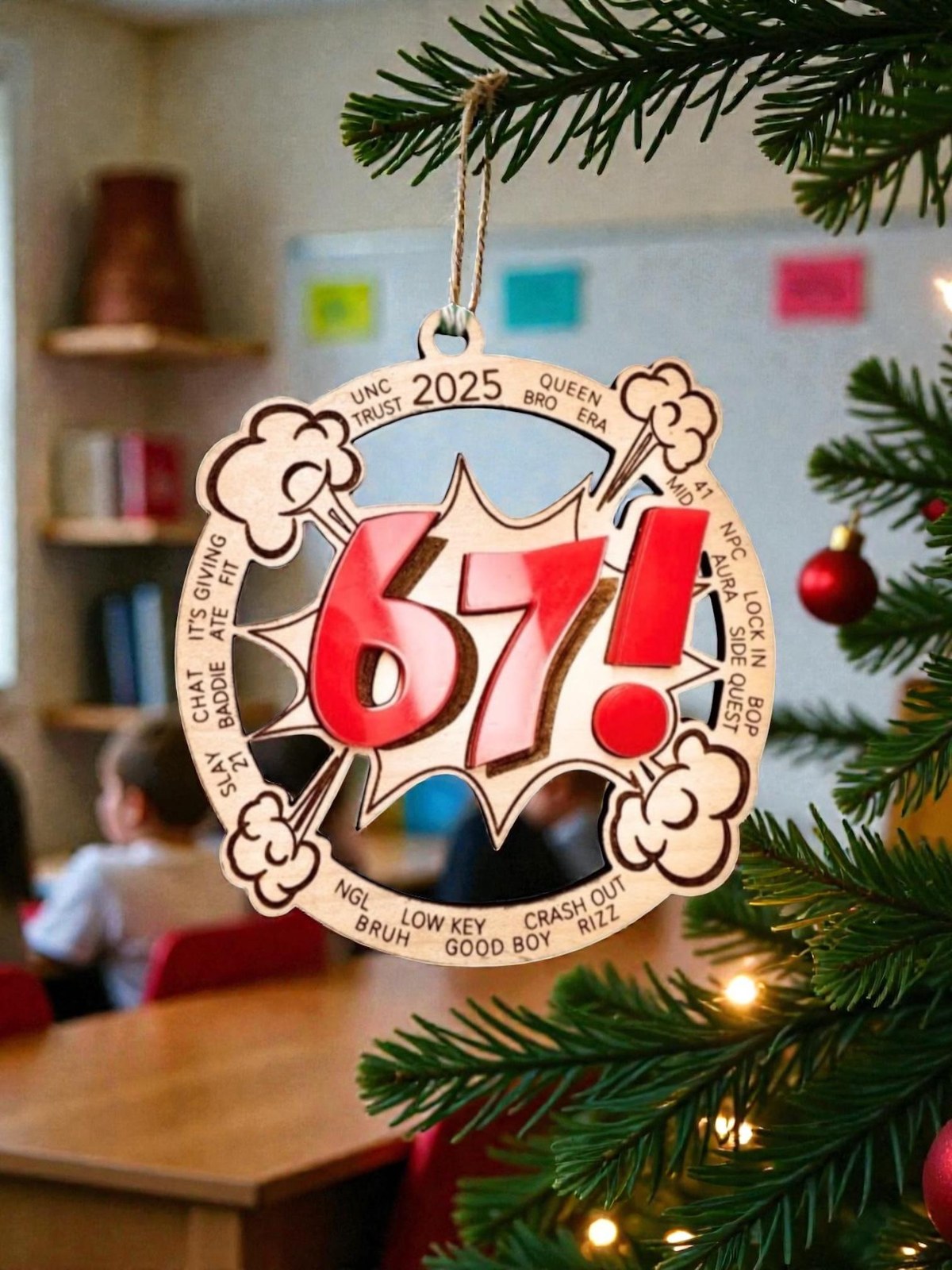 67 Phrase of the Year Ornament 2025 | Gen Alpha Meme Gift, additional product photo