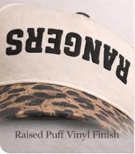 Custom MAMA Puff Vinyl Trucker Hat | Arched Leopard Print Brim, additional product photo