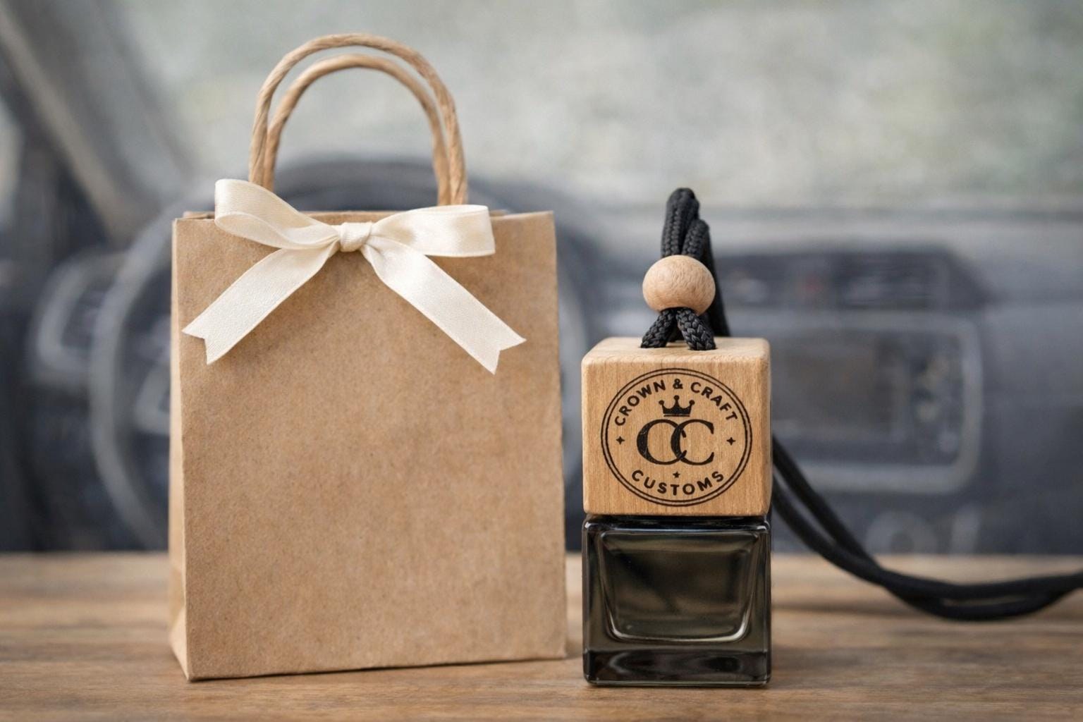 Custom Engraved Wood Car Diffuser | Personalized Air Freshener, Logo Gift, additional product photo