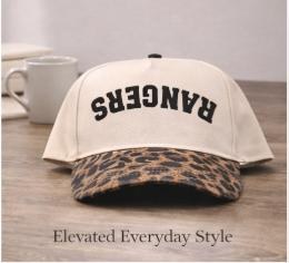 Custom MAMA Puff Vinyl Trucker Hat | Arched Leopard Print Brim, additional product photo