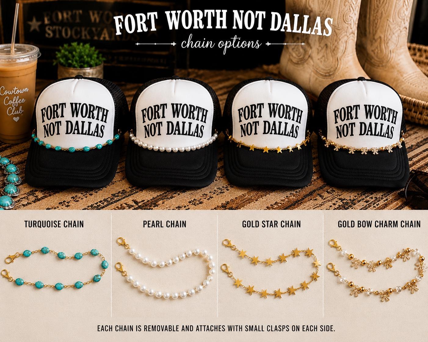 Fort Worth Not Dallas Hat, Fort Worth Trucker Hat, Texas Girl Hat, Puff Vinyl Hat, Western Fashion Cap, Cowtown Hat, additional product photo