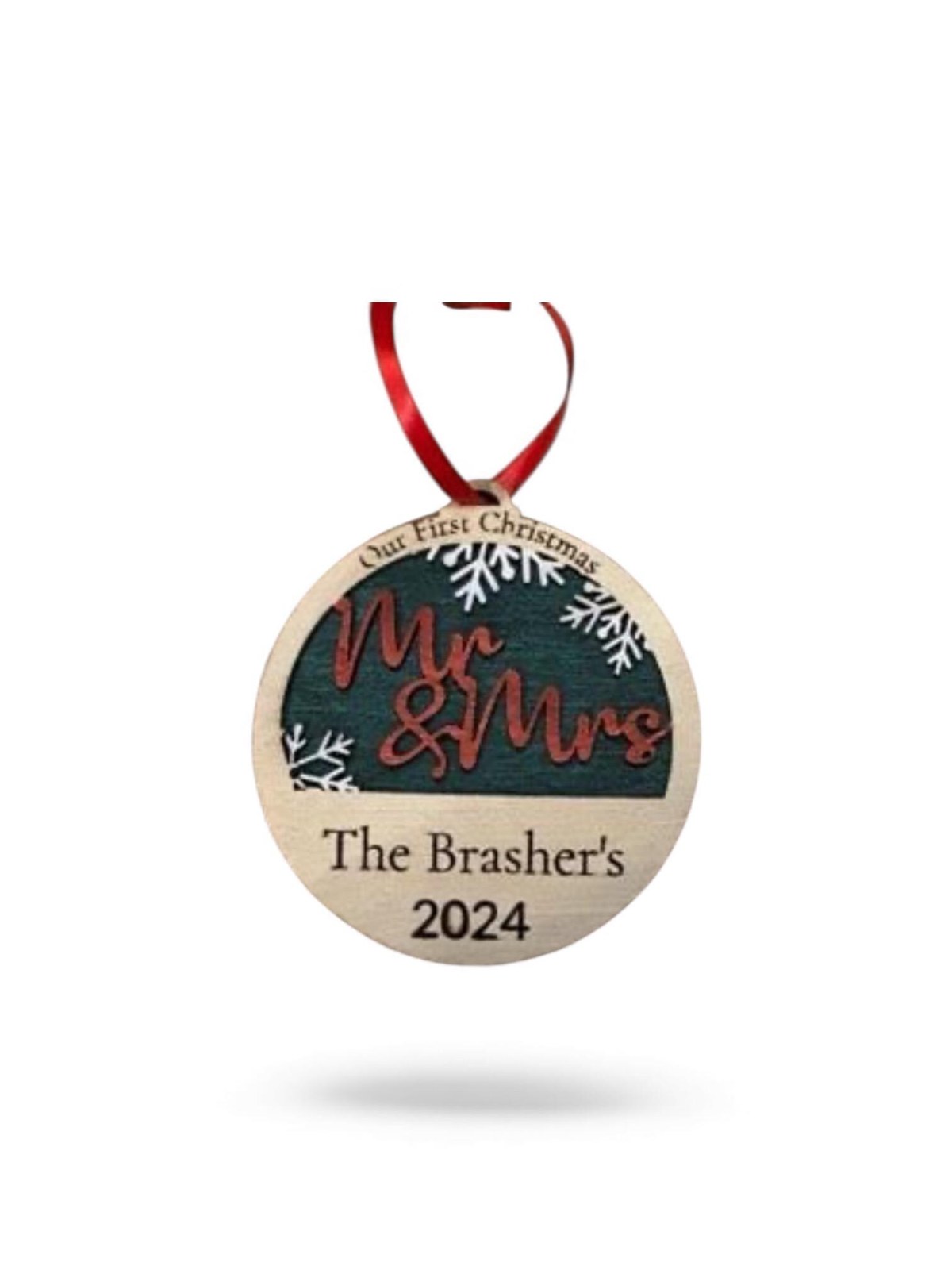 Personalized "Our First Christmas" Ornament - Mr. & Mrs. 2024, additional product photo