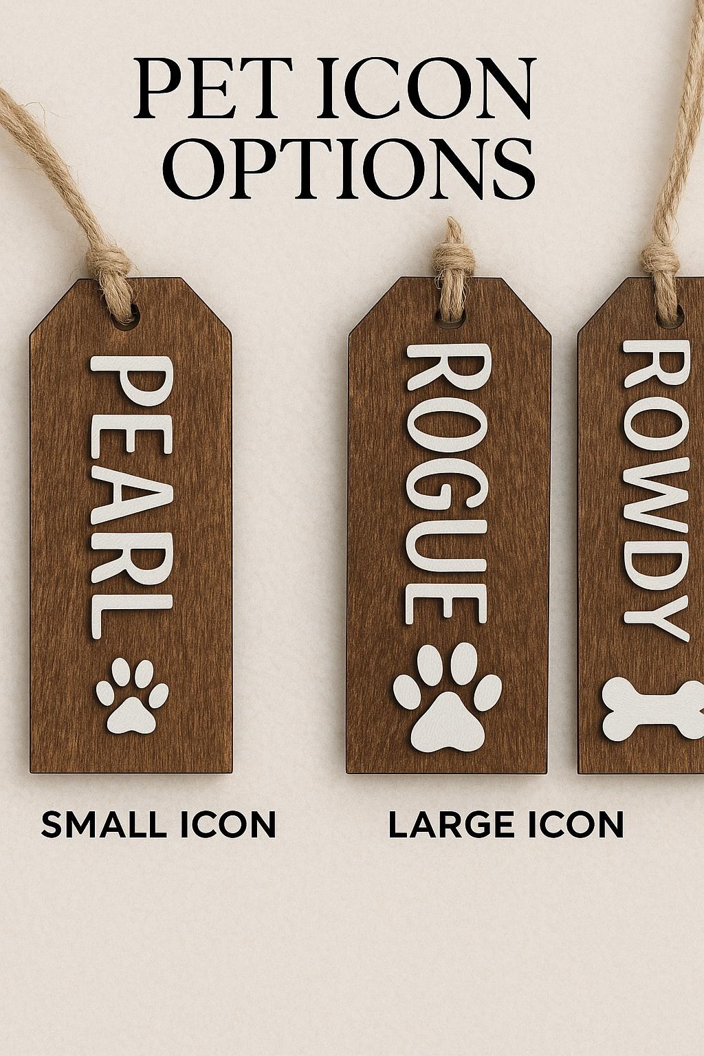 Personalized 3D Wooden Name Plate, Rustic Christmas Hanger, Custom Family & Pet Names, additional product photo