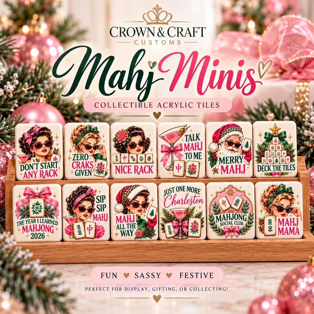 Mahj Minis: Collectible Acrylic Mahjong-Inspired Tiles (1.5" x 2")