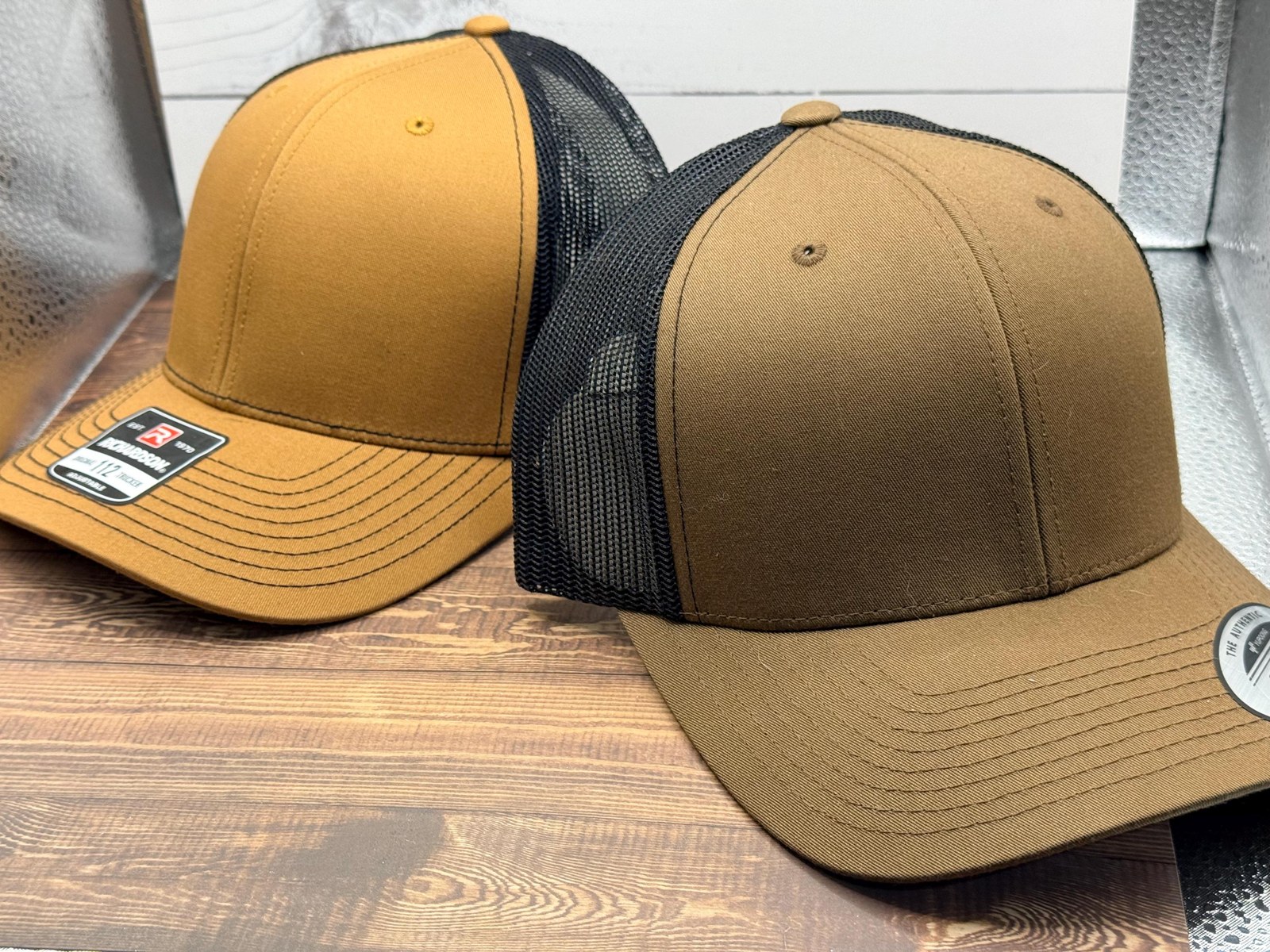 Glow in the Dark Leather Patch Trucker Hat | Custom Engraved Richardson 112 Snapback, additional product photo