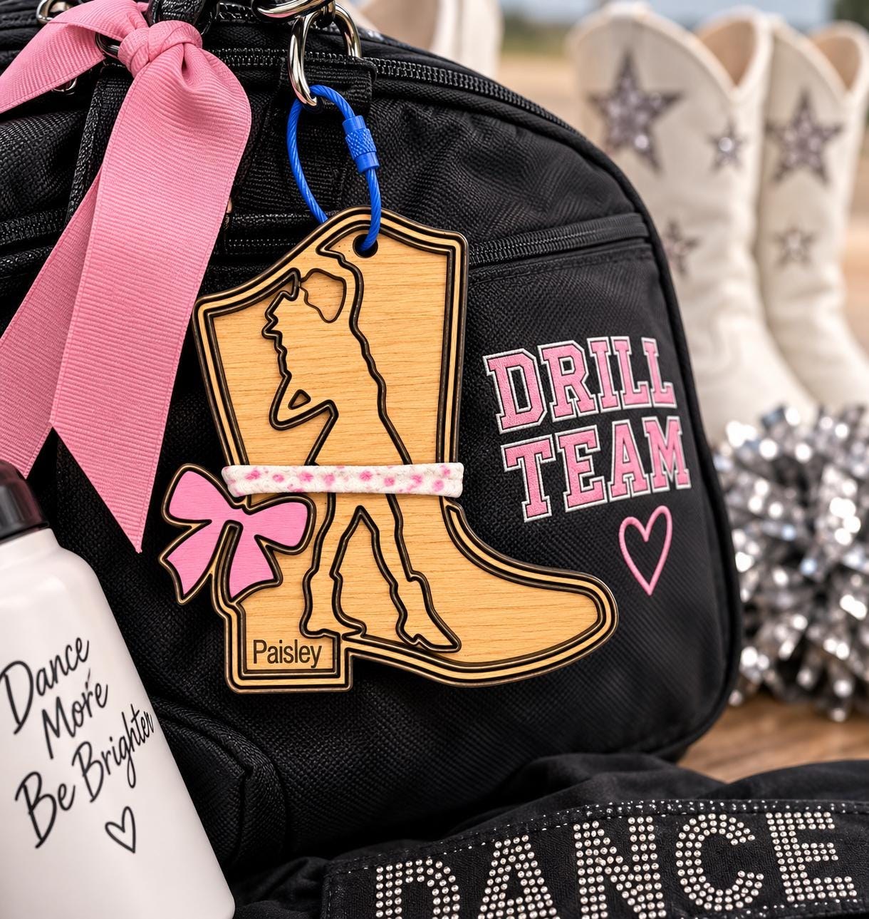 Personalized Hair Tie Holder Keychain | Sports, Dance & Custom Bag Tags | Rectangle or Round Holder
