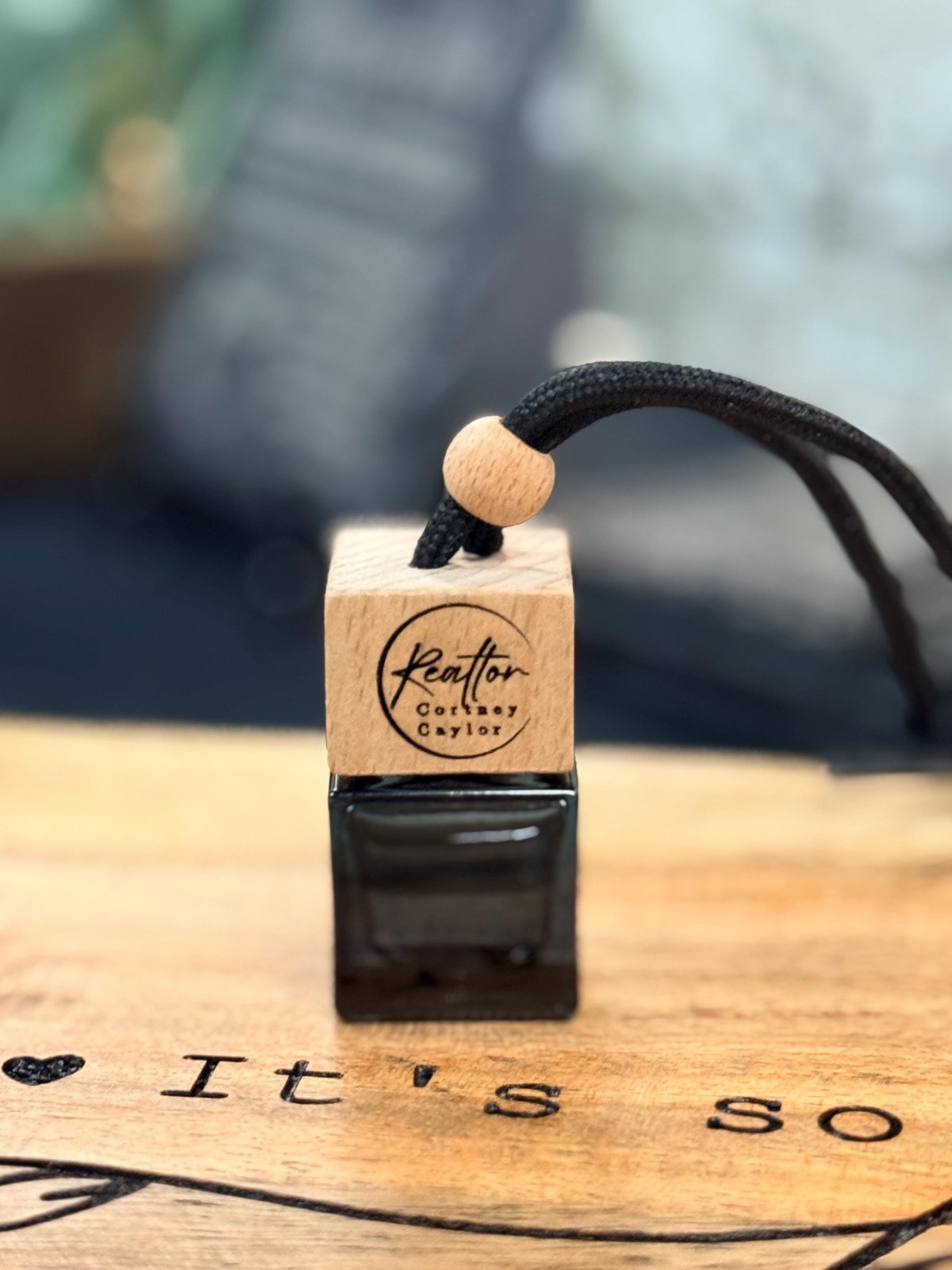 Custom Engraved Wood Car Diffuser | Personalized Air Freshener, Logo Gift, additional product photo
