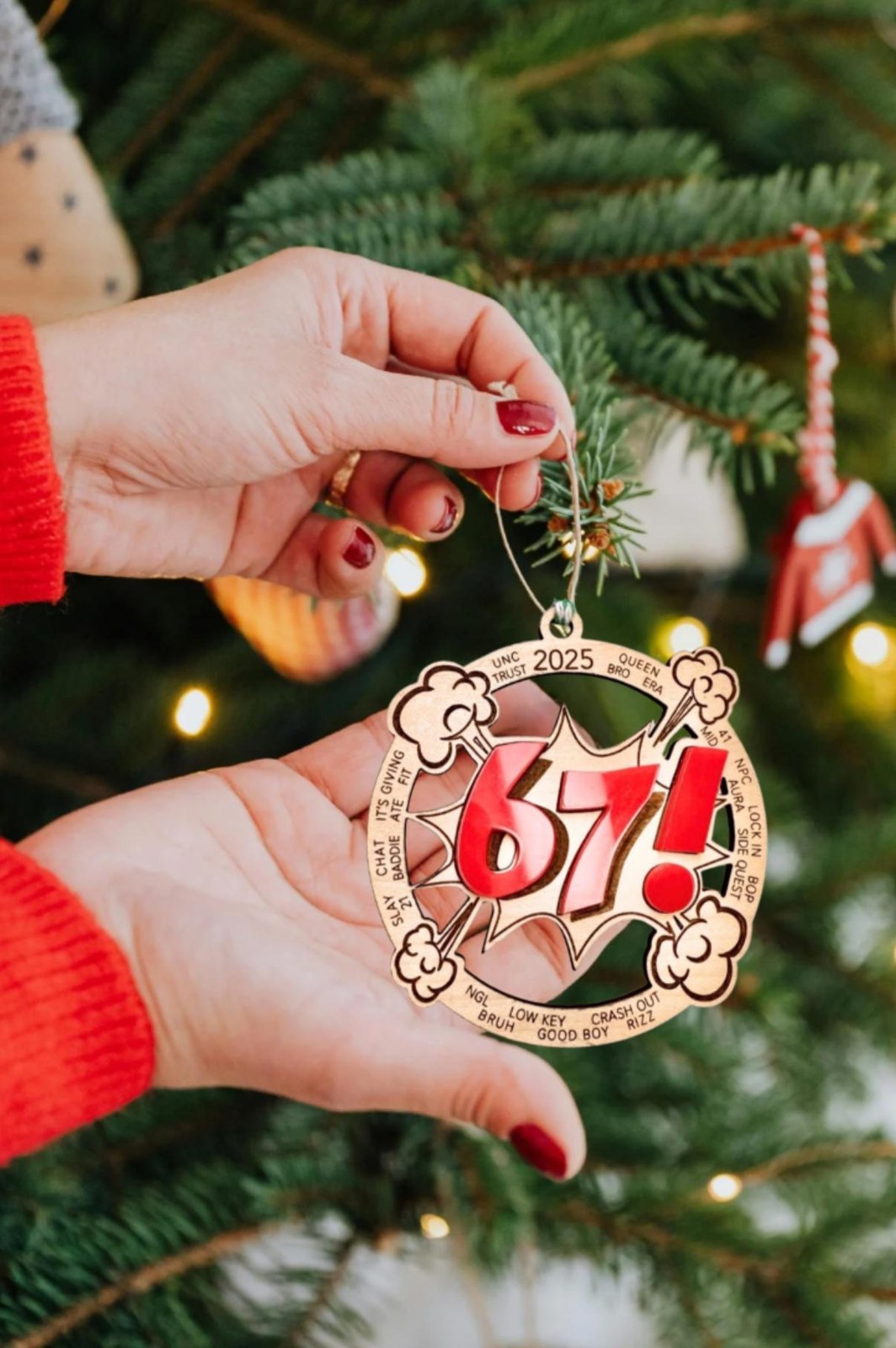 67 Phrase of the Year Ornament 2025 | Gen Alpha Meme Gift, additional product photo