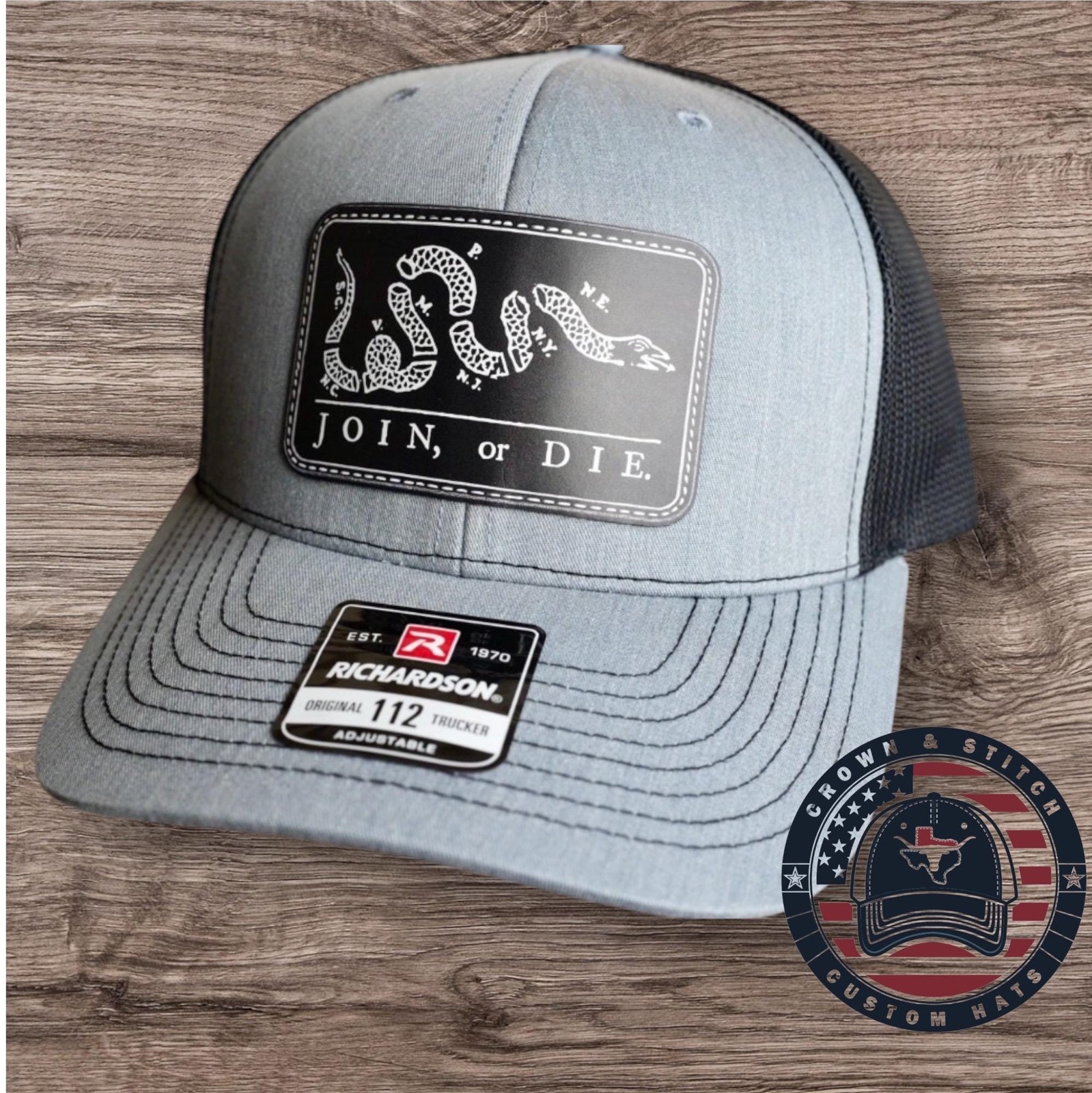 7 x Patriotic SnapBack Trucker Hat Designs: "We The People" Leather Patch, additional product photo