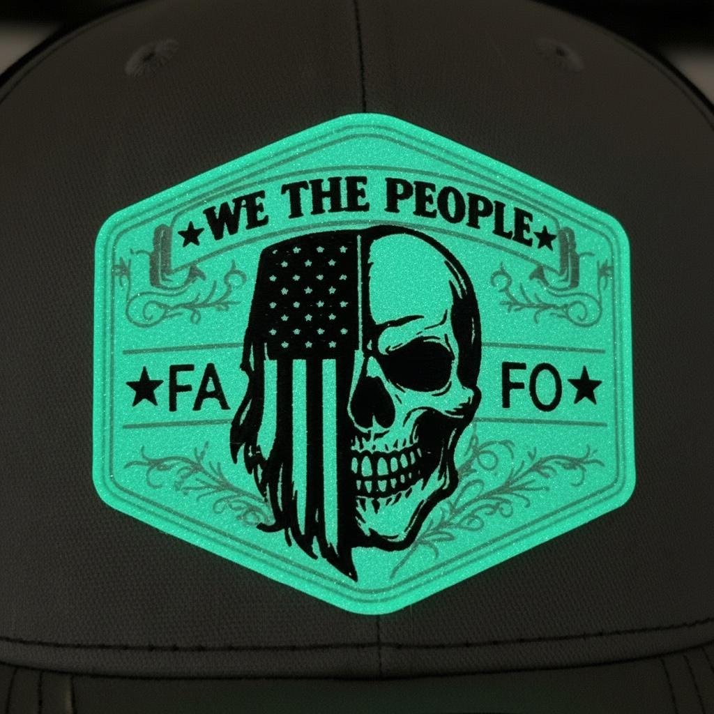 Glow in the Dark Leather Patch Trucker Hat | Custom Engraved Richardson 112 Snapback, additional product photo