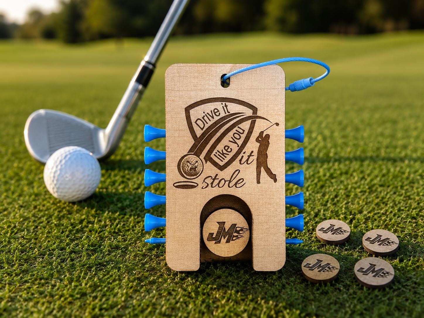 Custom Golf Tee Holder with Personalized Ball Markers | Father's Day Golf Gift | Golf Bag Tag | Golfer Gift for Dad | Golf Accessories, additional product photo