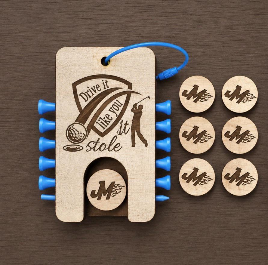 Custom Golf Tee Holder with Personalized Ball Markers | Father's Day Golf Gift | Golf Bag Tag | Golfer Gift for Dad | Golf Accessories, additional product photo