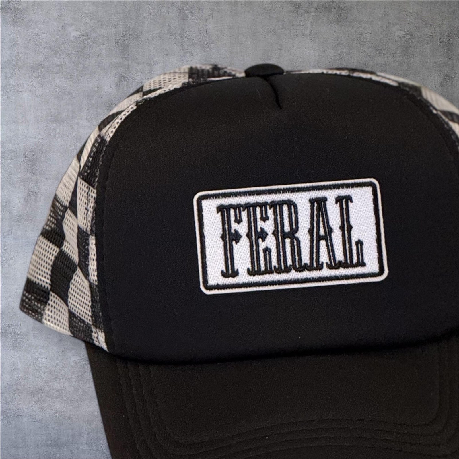 Feral Toddler & Kids Trucker Hat (Patch) | Funny Wild Child Snapback | Youth Mesh Cap | Trendy Kid Hat | Gift for Little Rascals, additional product photo
