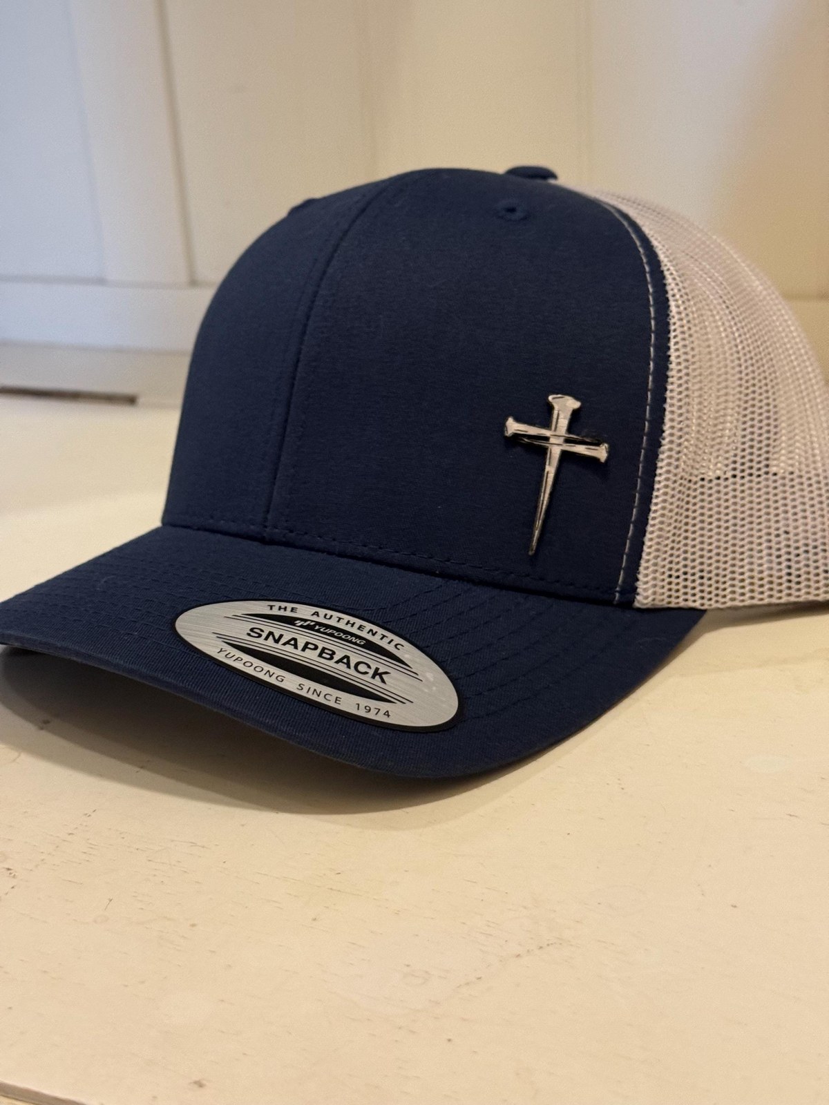 Nail Cross Trucker Hat – Christian Snapback Mesh Cap, additional product photo