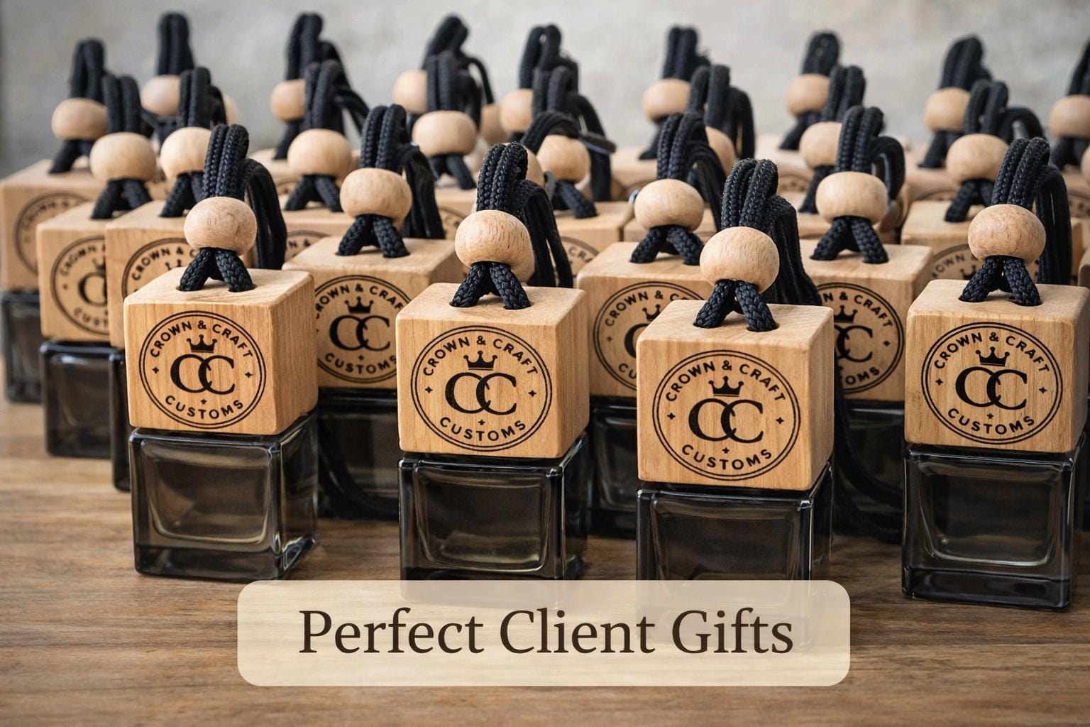 Custom Engraved Wood Car Diffuser | Personalized Air Freshener, Logo Gift, additional product photo