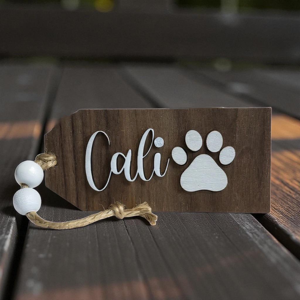 Personalized 3D Wooden Name Plate, Rustic Christmas Hanger, Custom Family & Pet Names