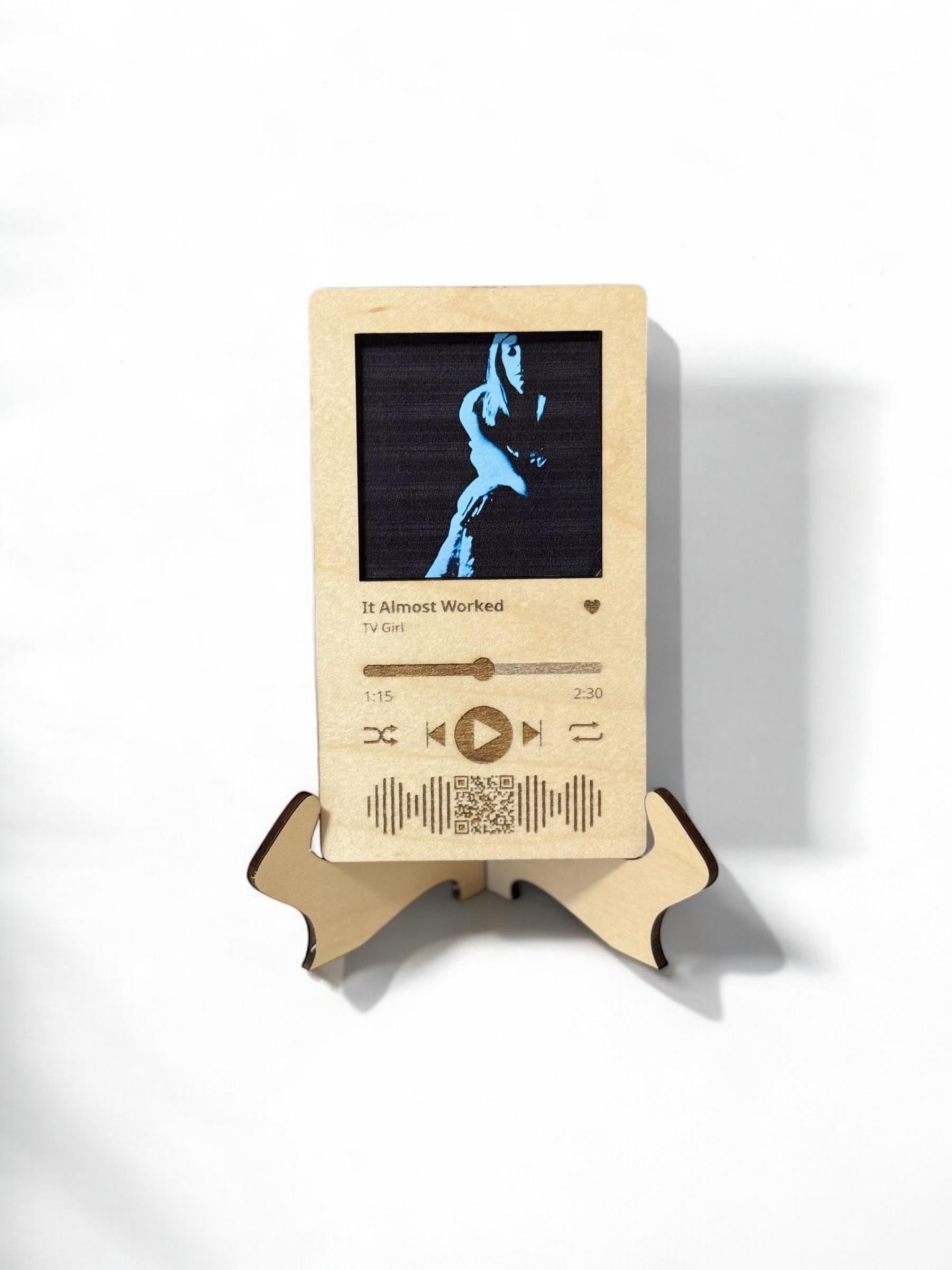 Custom Song Lyric Frame: Laser Engraved Wood, Personalized QR Code