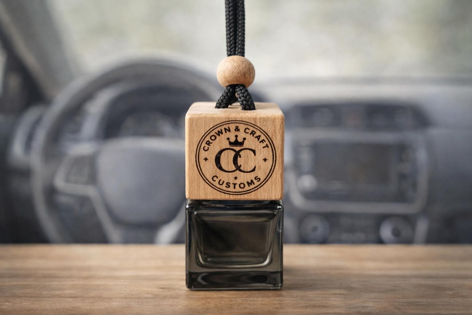 Custom Engraved Wood Car Diffuser | Personalized Air Freshener, Logo Gift