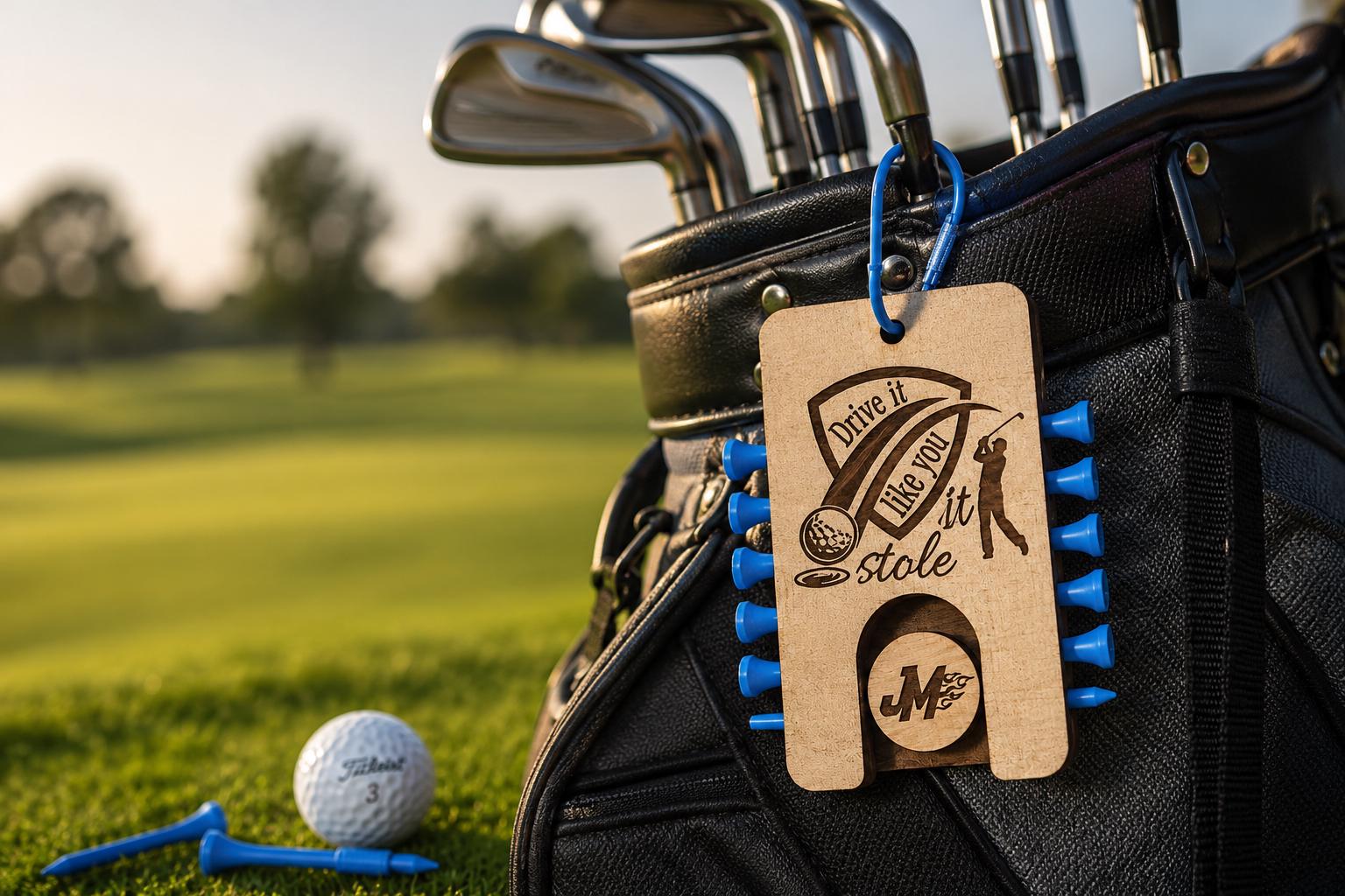 Custom Golf Tee Holder with Personalized Ball Markers | Father's Day Golf Gift | Golf Bag Tag | Golfer Gift for Dad | Golf Accessories