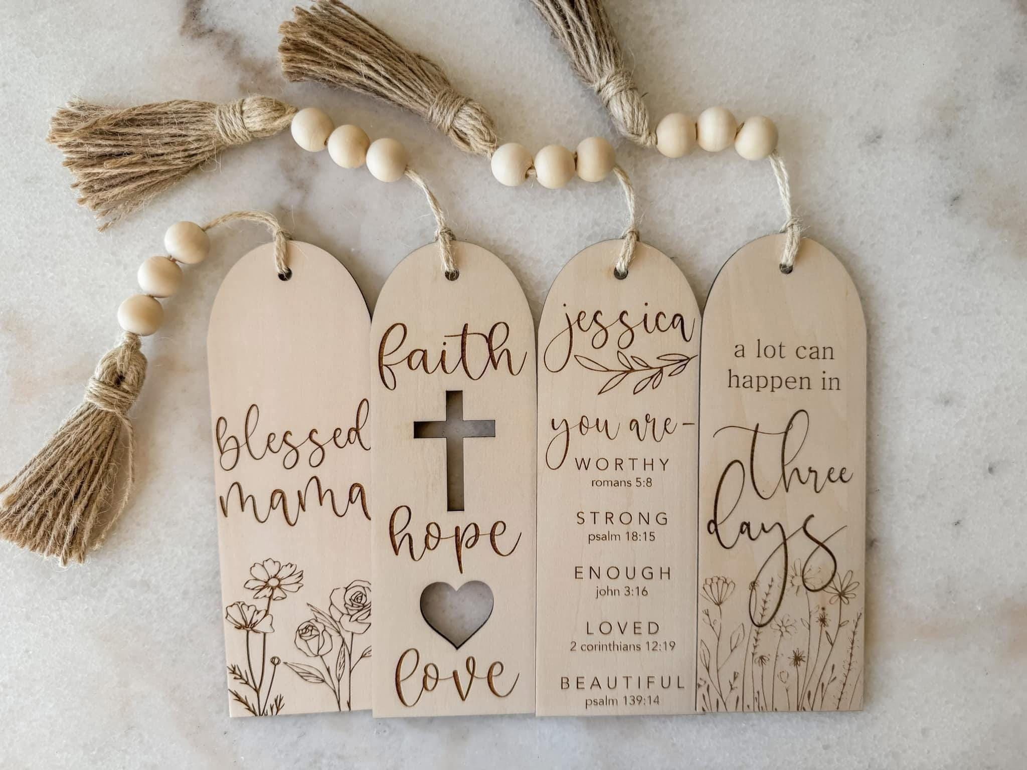 Engraved Wooden Bookmarks - Faith & Inspiration Collection