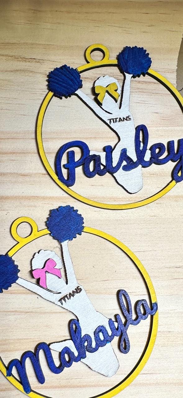 Personalized Cheerleader Ornaments