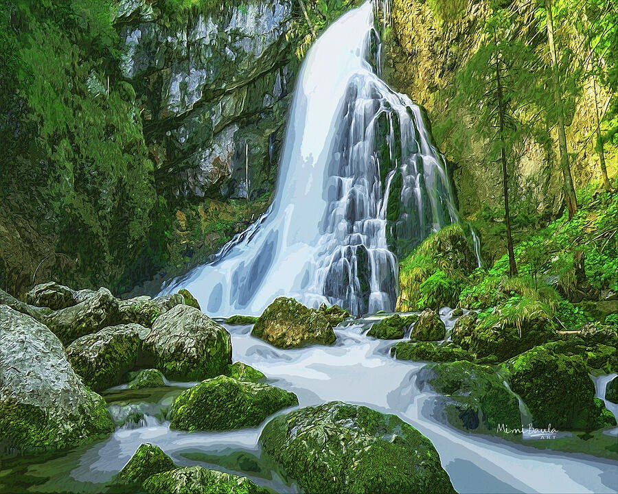 Mountain Cascade by Mimi Baula