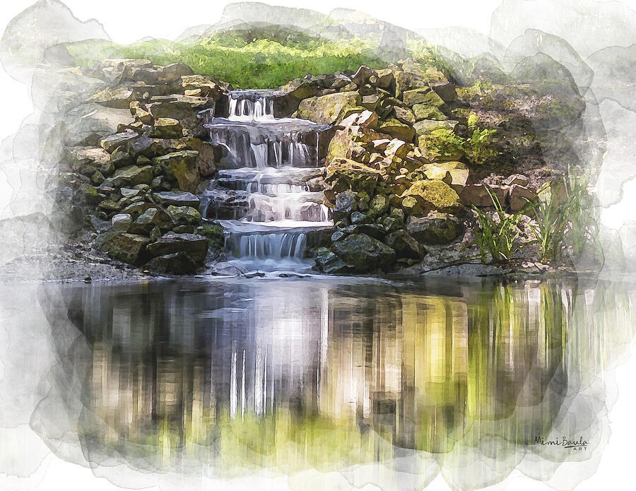 Tranquil Cascade by Mimi Baula
