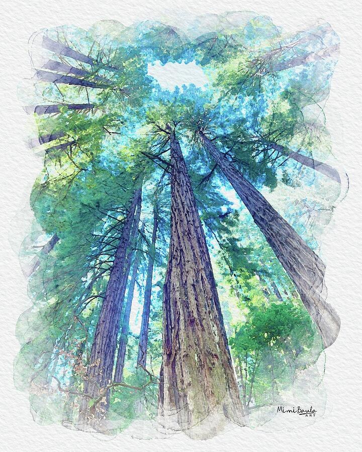 Detail of Where the Trees Meet Light, a forest canopy painting