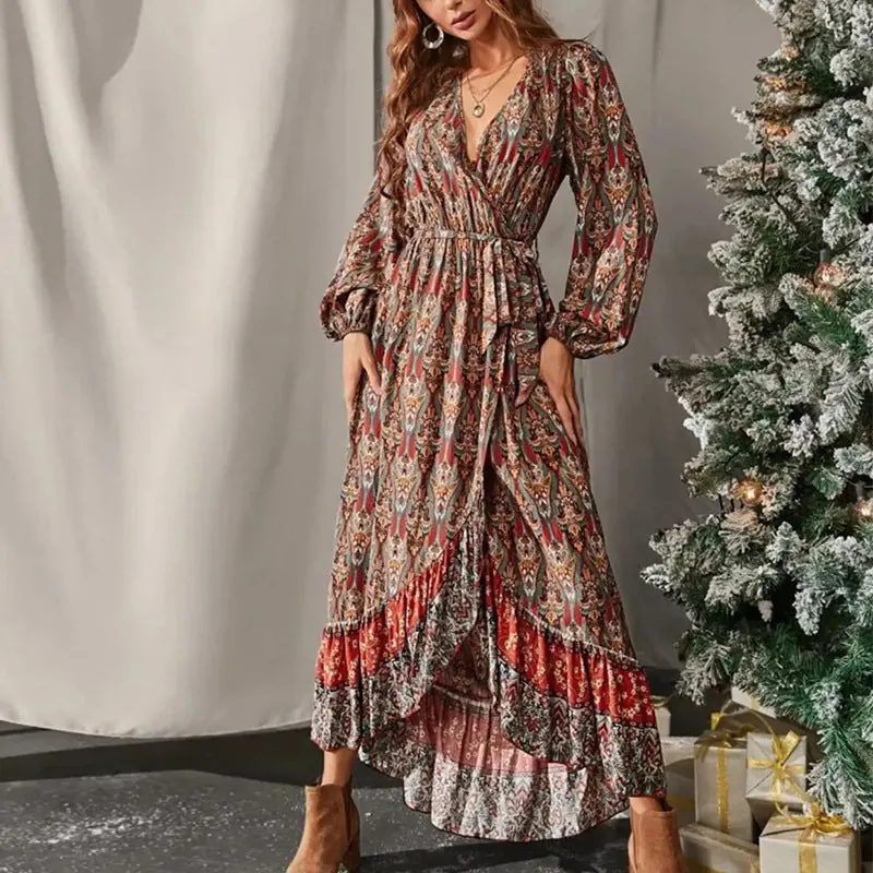 Fashionista V-neck Long Sleeve Dress