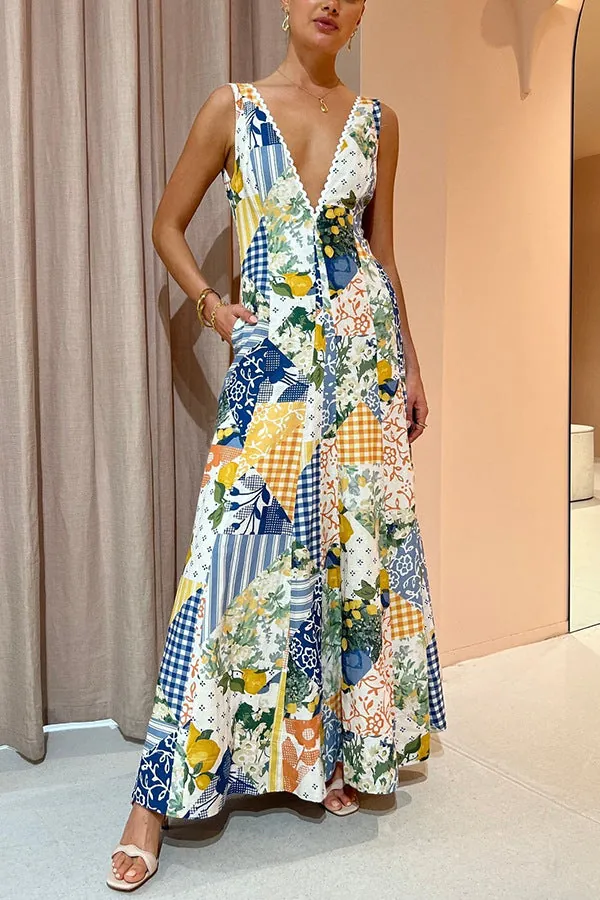 Summer Casual Sleeveless Floral Dress