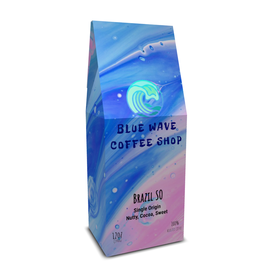 Blue Wave Coffee Brazil SO Coffee | Premium Brazil Coffee Beans Medium Roast Coffee for Espresso, Drip & French Press - USA Blend
