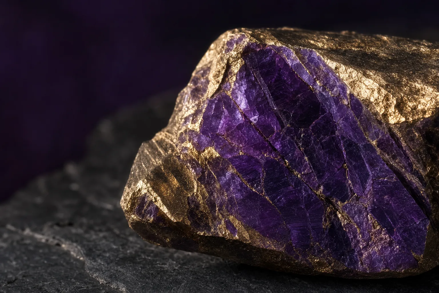 Close-up of a textured purple metallic ingot surface