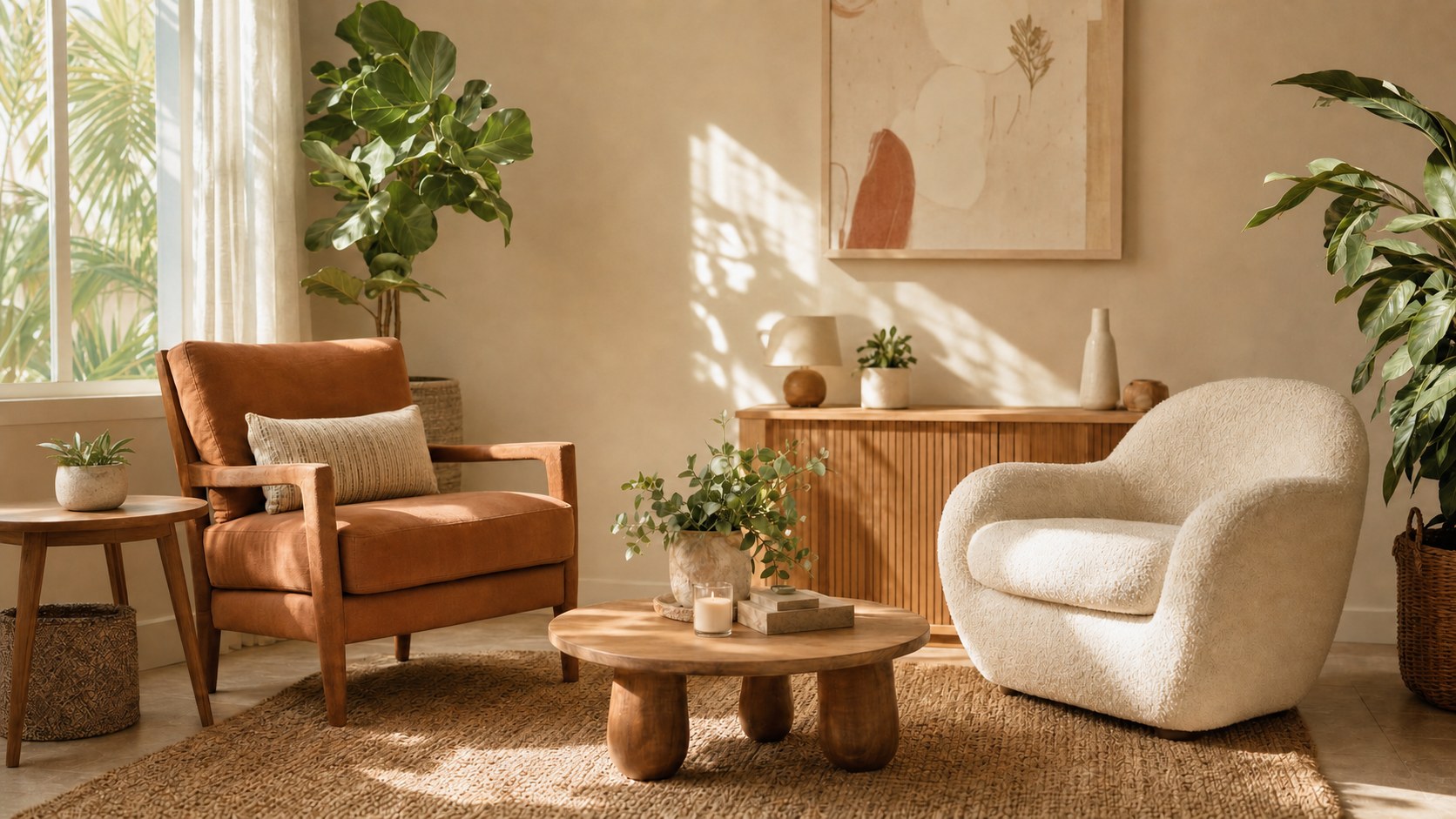A calm reading chair in a bright, inviting room