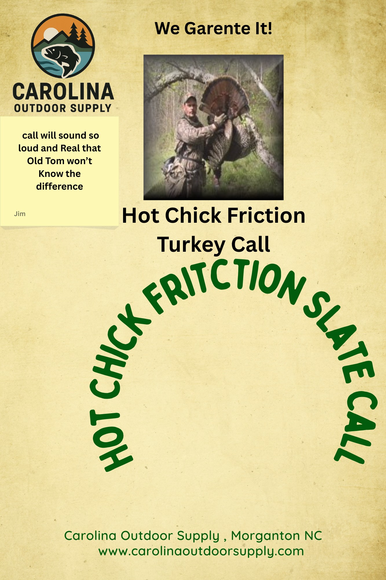 Hot Chick Friction Slate Turkey Call front product sheet
