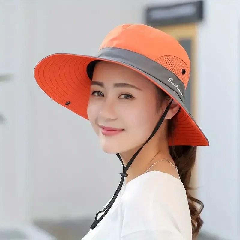 Wide-brim outdoor sun hat