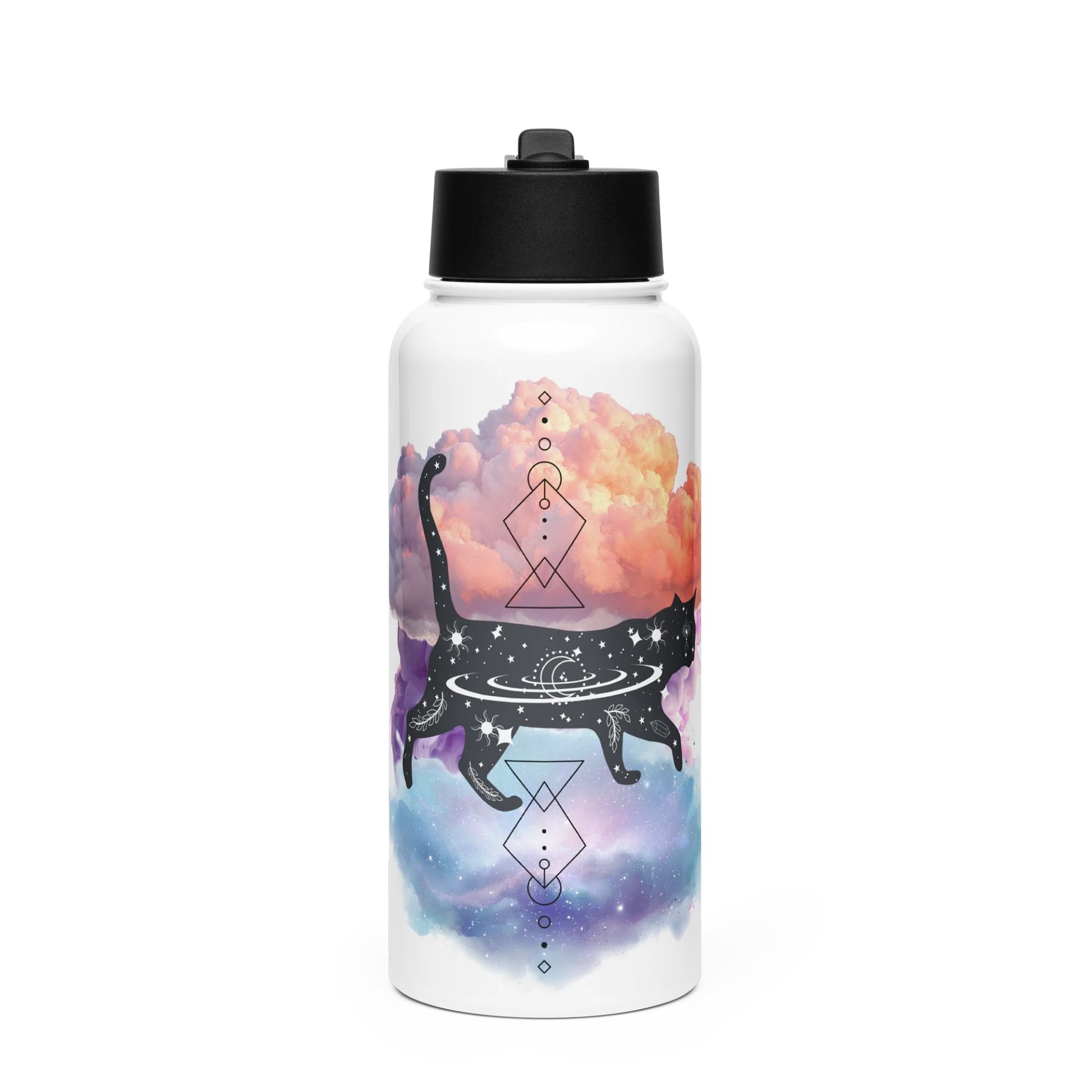 Cosmic Feline Stainless Steel Water Bottle