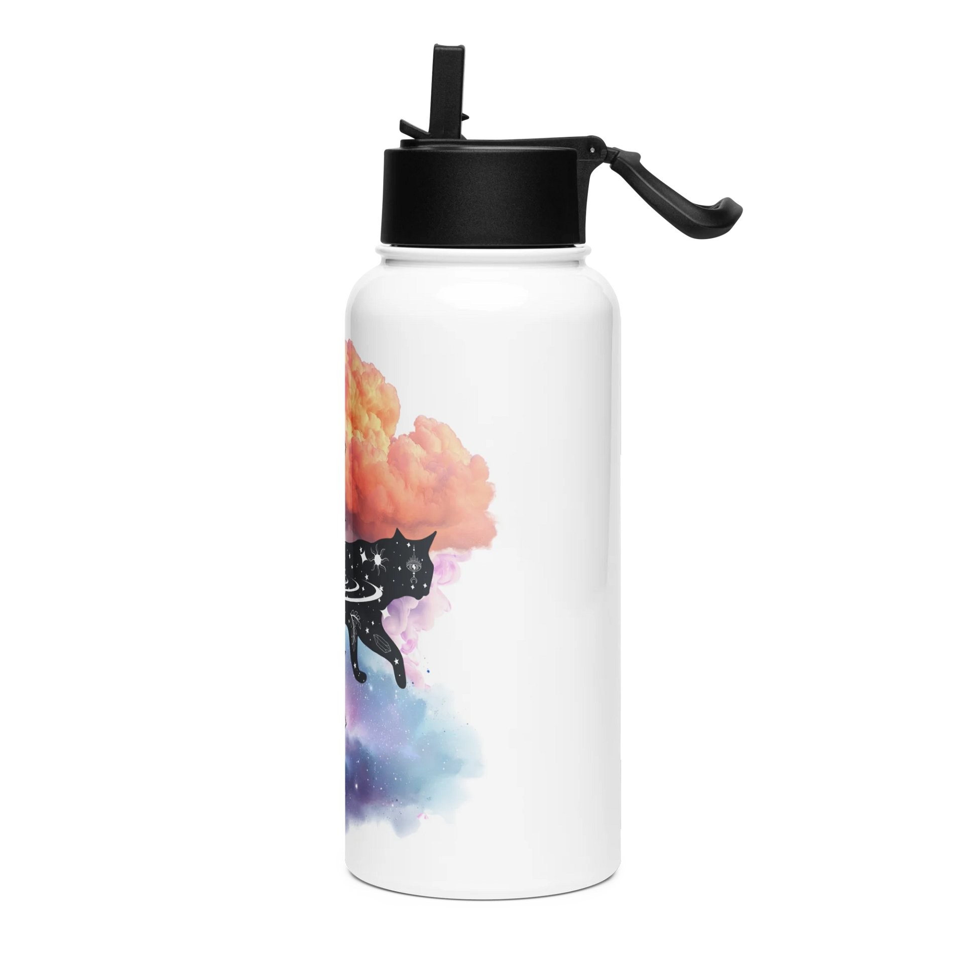 Cosmic Feline Stainless Steel Water Bottle, view 3
