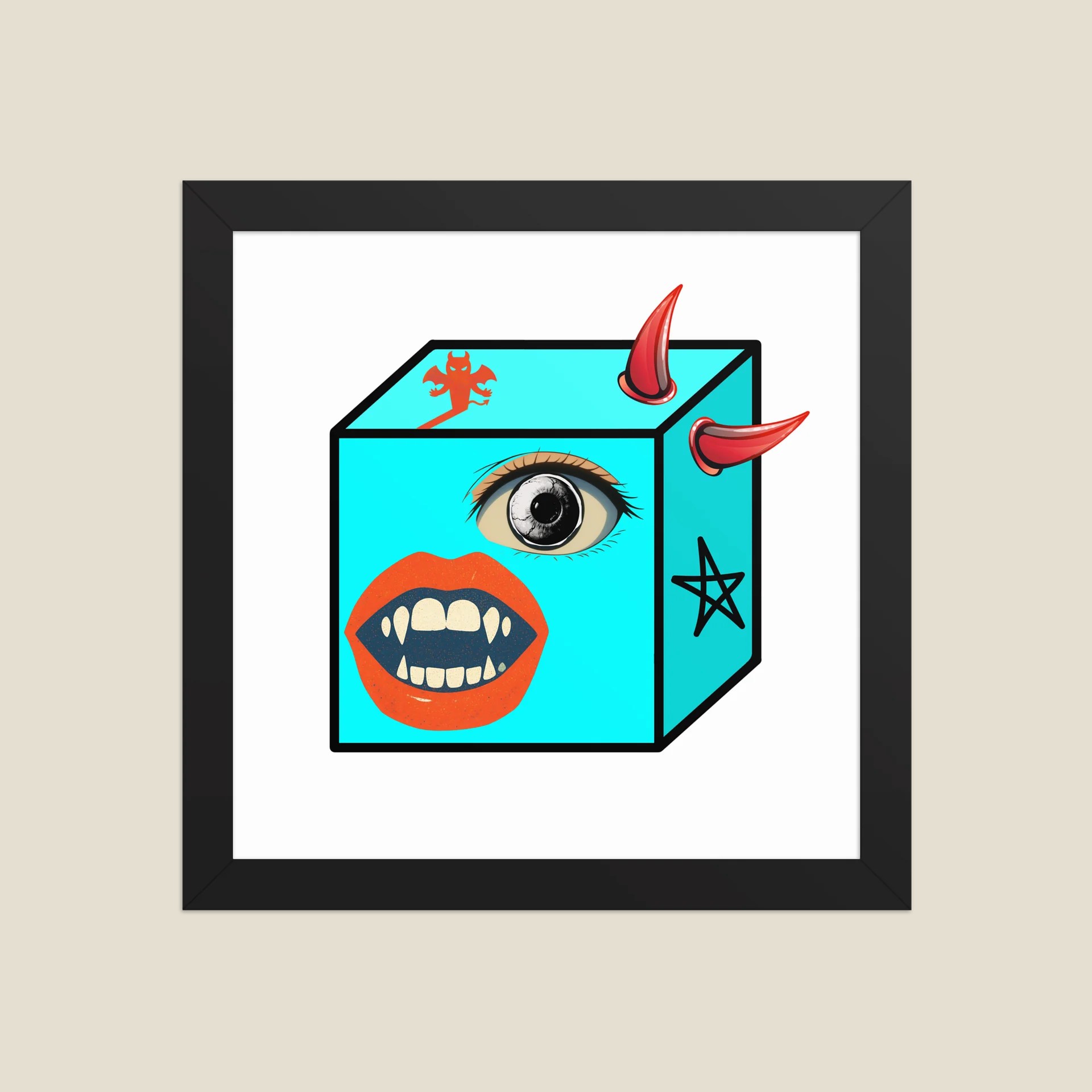 Monster Cube Framed Poster, view 2