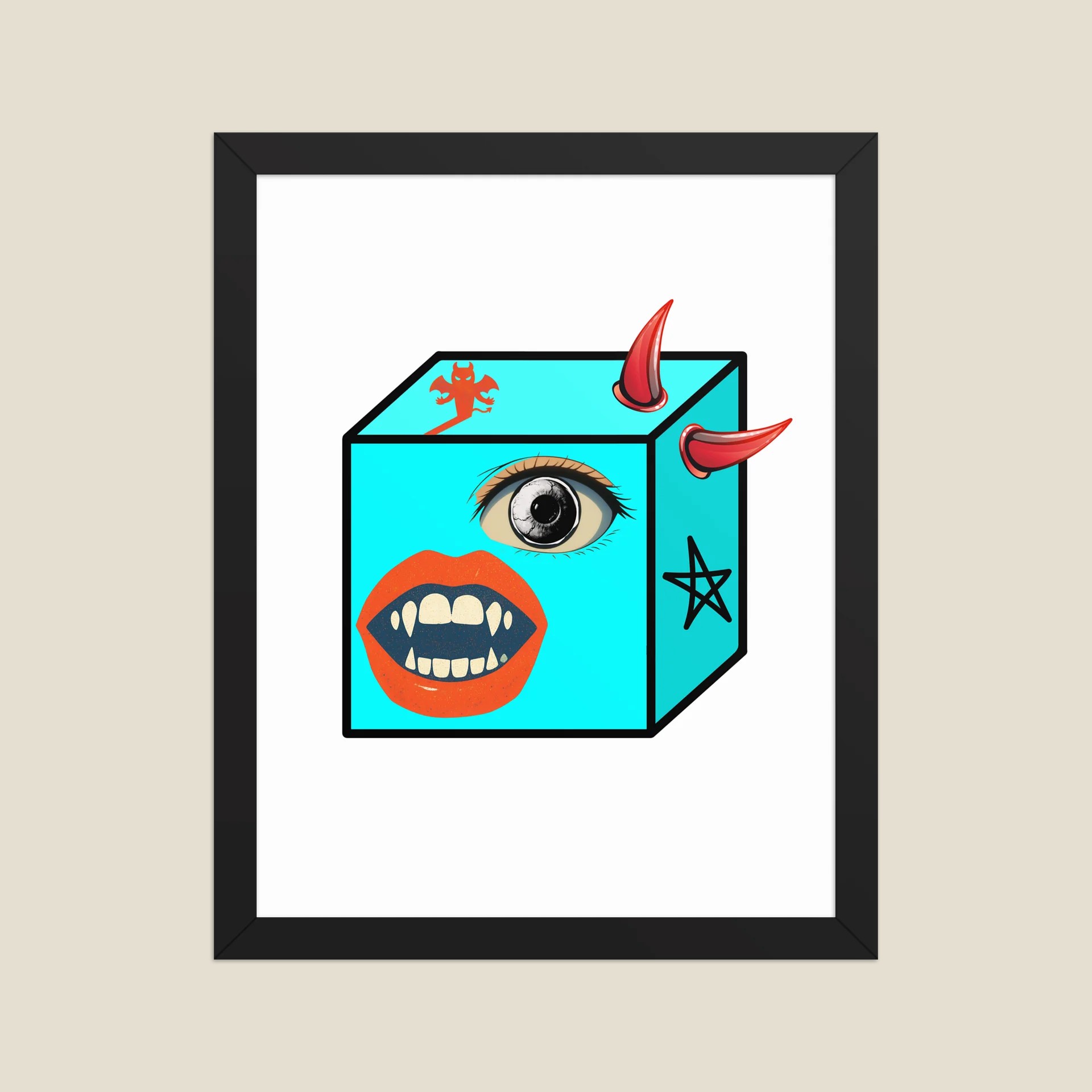 Monster Cube Framed Poster, view 3