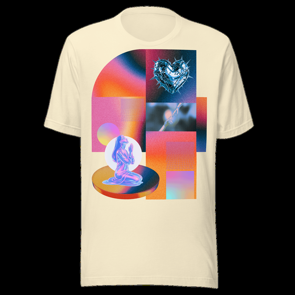 Neon Prayer Heart Collage Tee