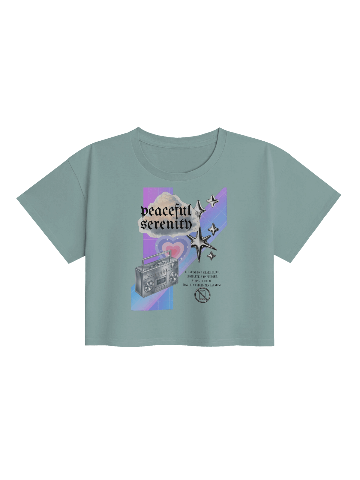 Peaceful Serenity Retro Goth Crop Top