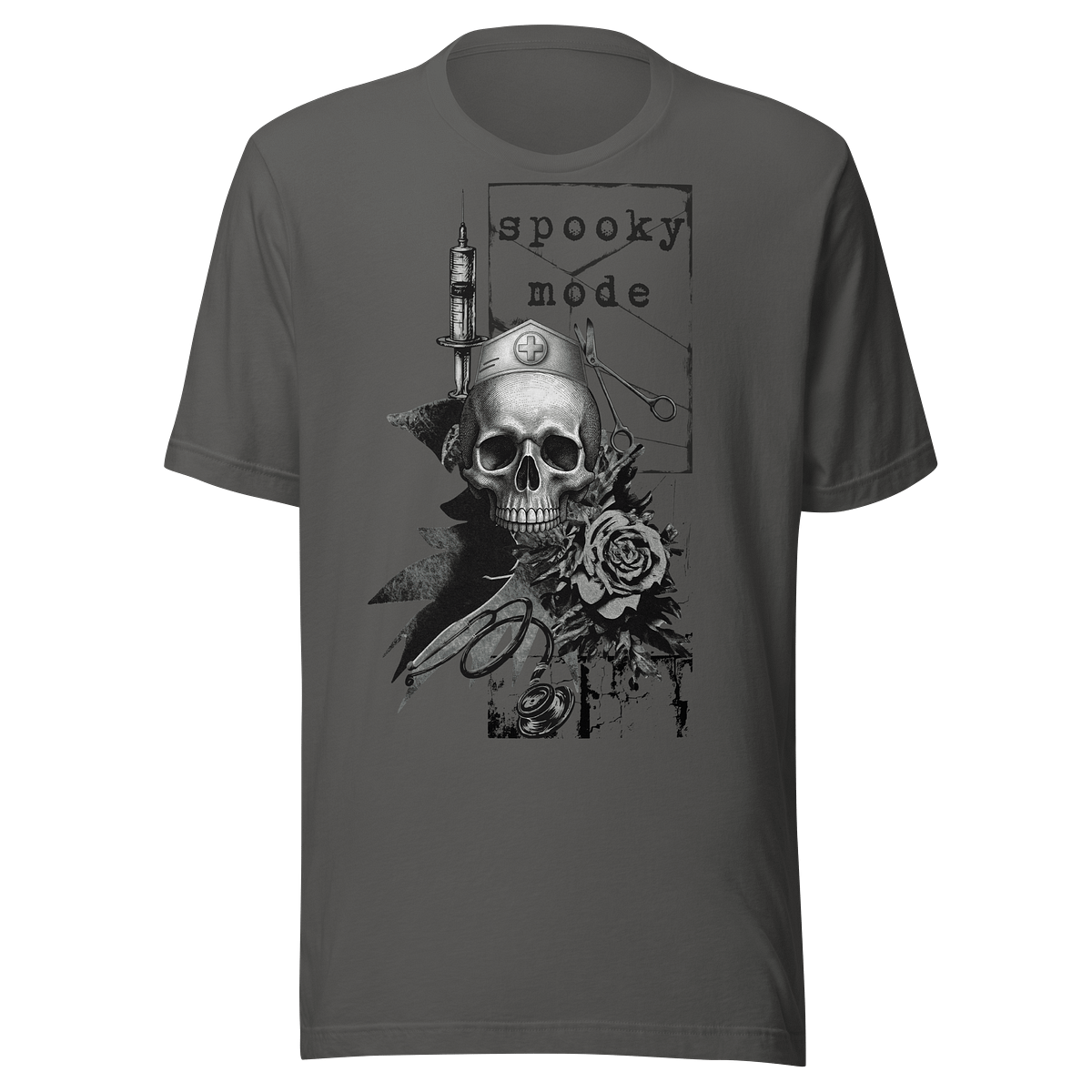 Spooky Mode Nurse Skull Tee
