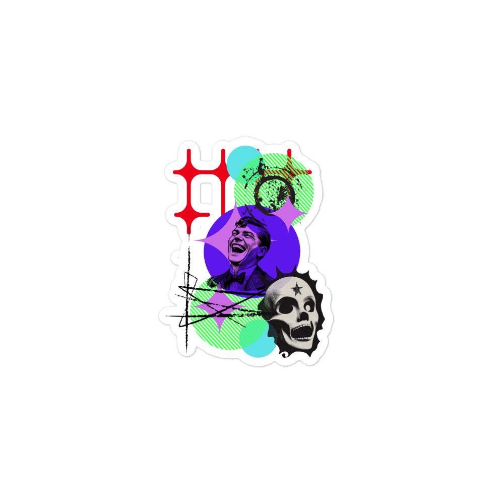 The Laughing Man Kiss Cut Sticker